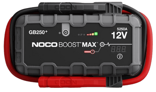 Suncoast Marine and Auto offers NOCO Boost Max 5250 Amp 12-Volt UltraSafe Portable Lithium Jump Starter Kit GB250+