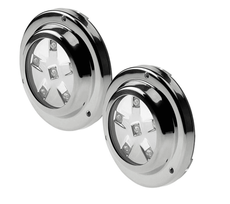 Suncoast Marine and Auto offers SEAVOLT Round Six LED Underwater Light w/ Stainless Steel Bezel RGBW 2-Pack (39963)