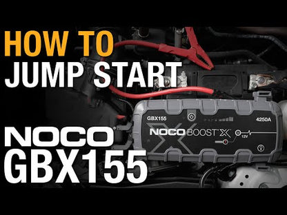 How to Jump Start with NOCO Boost X 4250A 12V UltraSafe Portable Lithium Jump Starter, Car Battery Booster Pack, USB-C Powerbank Charger, and Jumper Cables GBX155